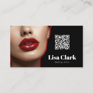 Carte De Visite Rouge à lèvres vernis rouge chic Maquilleuse Glam