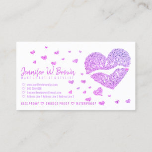 Carte De Visite Rouge à lèvres violet Heart Gloss Maquillage des l