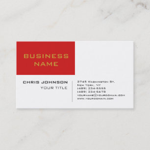 Carte De Visite Rouge blanc contemporain Professionnel moderne