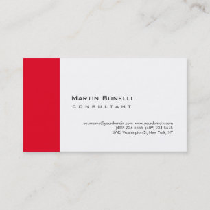Carte De Visite Rouge blanc moderne Simple minimaliste