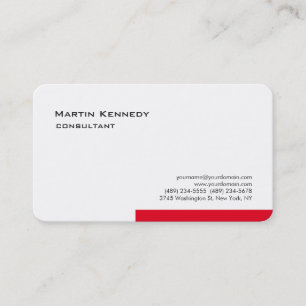 Carte De Visite Rouge blanc moderne Simple minimaliste simple