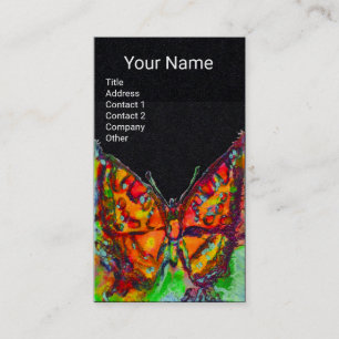 Carte De Visite ROUGE BOUTTERFER or Monogramme jaune Papier noir