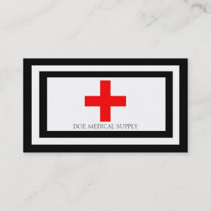 Carte De Visite Rouge croisé B/W de fourniture médicale
