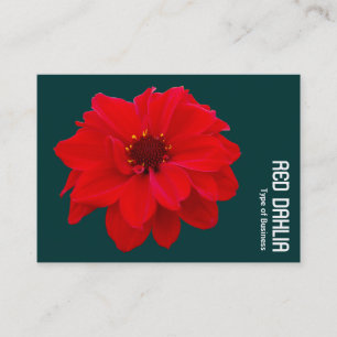 Carte De Visite Rouge Dahlia - Vert foncé