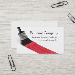 Carte De Visite Rouge de brosse de Painting Service Company -