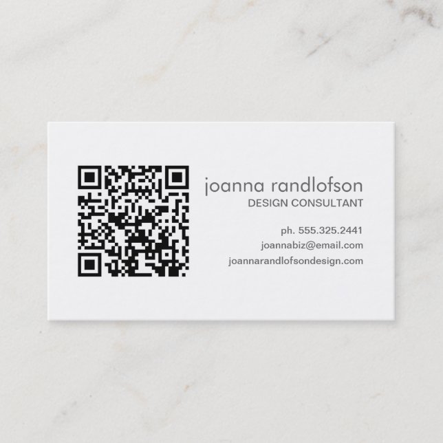 Carte de visite rouge de CODE de QR (Devant)