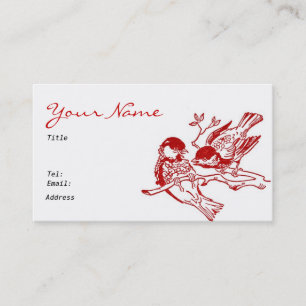 Carte de visite rouge de conception d'oiseaux