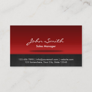 Carte de visite rouge de directeur commercial