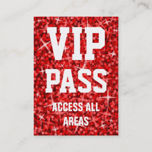 Carte de visite rouge de "PASSAGE de VIP" de