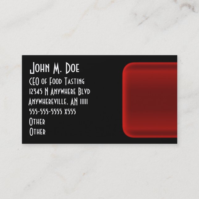 Carte de visite rouge de rectangle de gel (Devant)