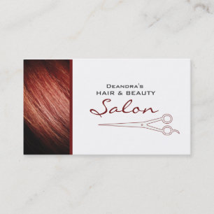 Carte de visite rouge de rendez-vous de salon de
