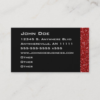 Carte de visite rouge de scintillement de