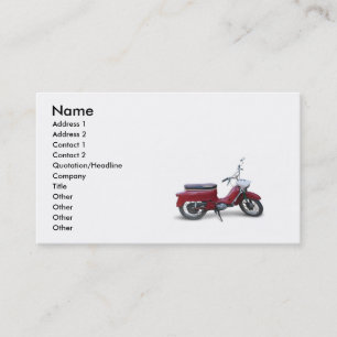 Carte de visite rouge de scooter