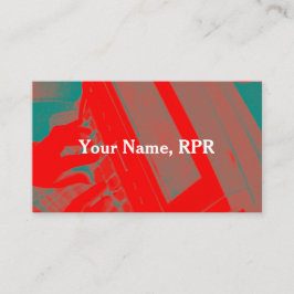 Carte de visite rouge de sténographe judiciaire de