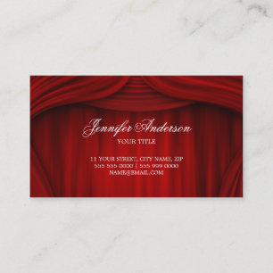 Carte de visite rouge d'étape de théâtre de