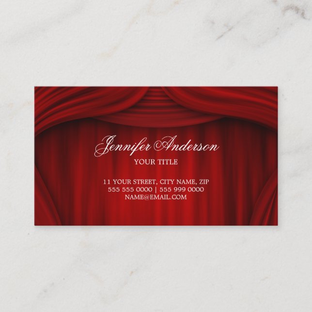 Carte de visite rouge d'étape de théâtre de (Devant)