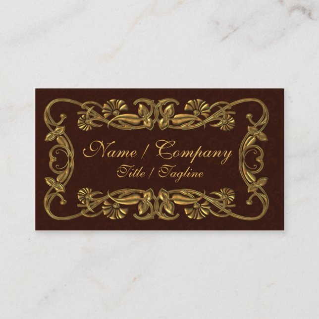 Carte De Visite Rouge et élégance d'or (Devant)