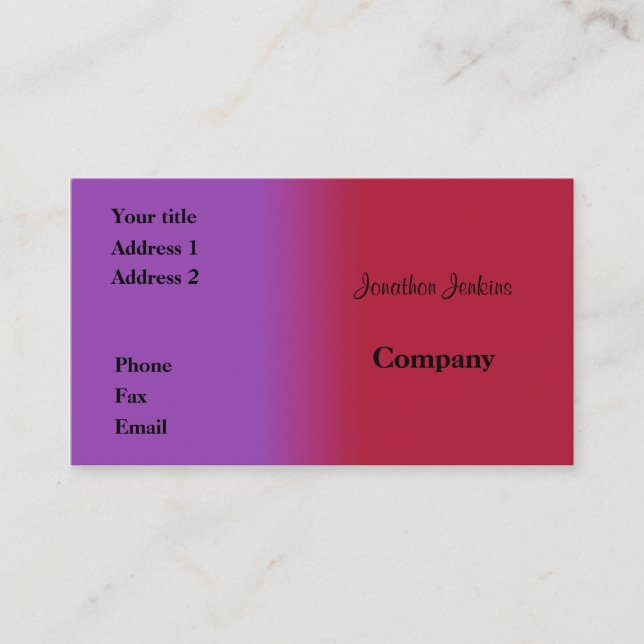 Carte De Visite Rouge et lilas (Devant)