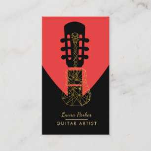 Carte De Visite Rouge géométrique du DJ d'artiste de lecteur de