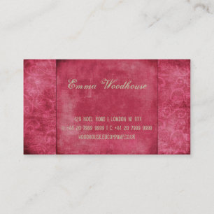 Carte De Visite Rouge grunge oriental de fraise