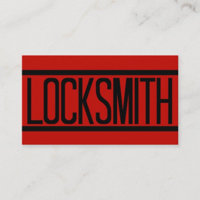 Carte de visite rouge Locksmith (Devant)