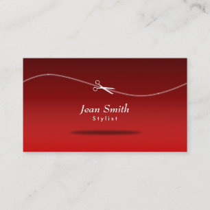 Carte de visite rouge moderne de coiffeur