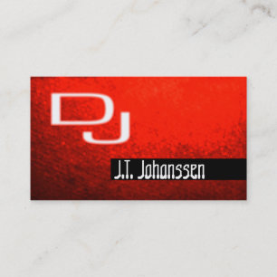 Carte de visite rouge moderne du DJ de