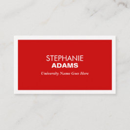 CARTE DE VISITE ROUGE MODERNE POUR ÉTUDIANTS DE CO