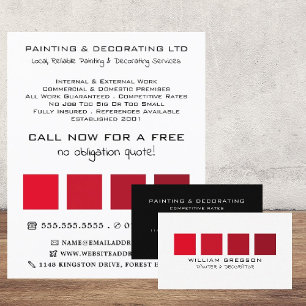 Carte De Visite Rouge Ombre Carrés, Peintre & Décorateur