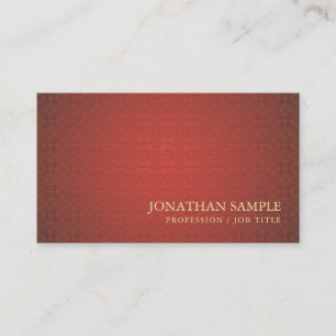 Carte De Visite Rouge Or Damas Glamour Plaine Luxe tendance