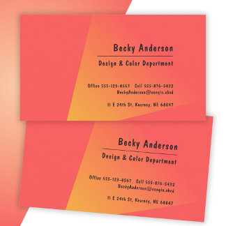 Carte De Visite Rouge Orange Couleur Vibrante Artiste