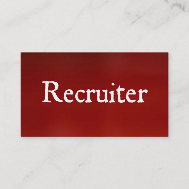 Carte de visite rouge recruteur (Devant)