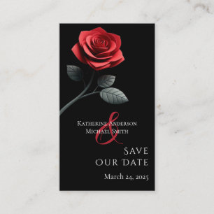 Carte De Visite Rouge Rose-Enregistrer la date-