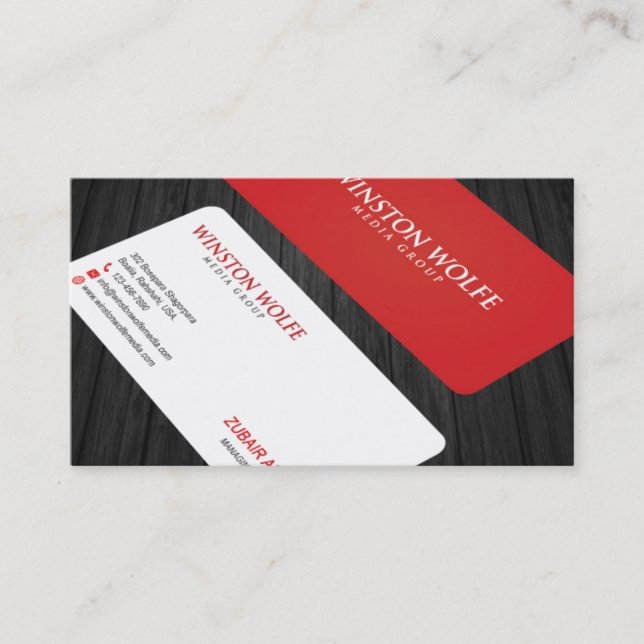 Carte de visite rouge simple (Devant)