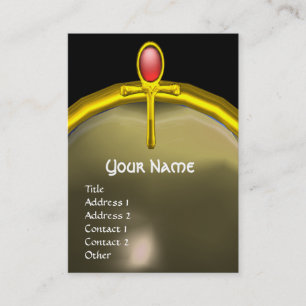 Carte De Visite ROUGE TALISMAN RUBY MONOGRAMME jaune vif gris