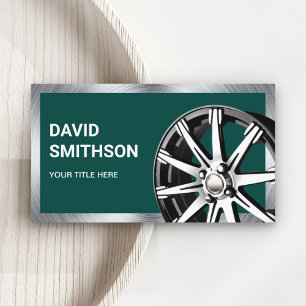 Carte De Visite Rouge Vert foncé Chrome Voiture Alloy Roue Roue Ri