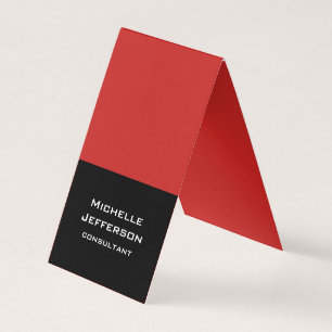 Carte De Visite Rouge Vertical Noir Abstrait Moderne Design tendan