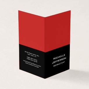 Carte De Visite Rouge Vertical Noir Abstrait Moderne Design tendan