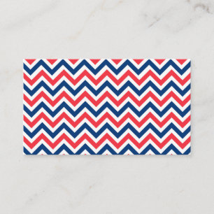 Carte De Visite Rouges Bleus Blancs Lignes Zig Zag Géométrique Bas