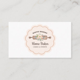 Carte De Visite Rouleau à Pâtisserie Boulangerie Rustique