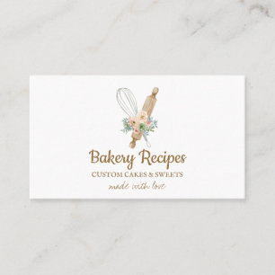Carte De Visite Rouleau à pâtisserie Fouet Marque de Boulangerie