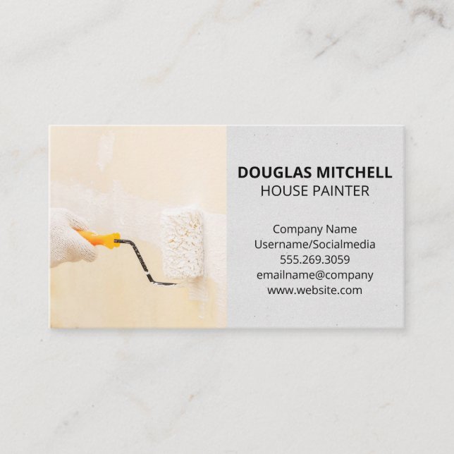 Carte De Visite Rouleau de peinture | Entrepreneur - Peintre à dom (Devant)