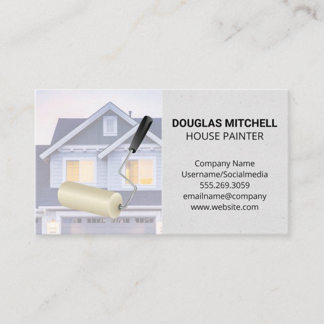 Carte De Visite Rouleau de peinture | Maison résidentielle (Devant)