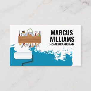 Carte De Visite Rouleau de peinture   Outils matériels   Réparateu