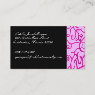 Carte De Visite Rouleaux roses