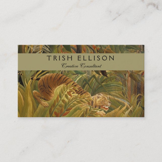Carte De Visite Rousseau Jungle Tropical Tiger Art (Devant)