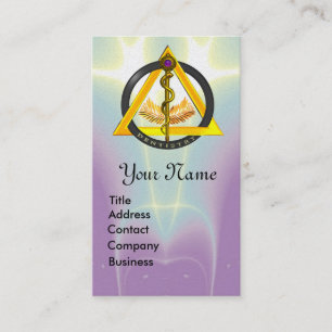 CARTE DE VISITE ROUTE DU MONOGRAMME DENTISTE ASCLEPIUS