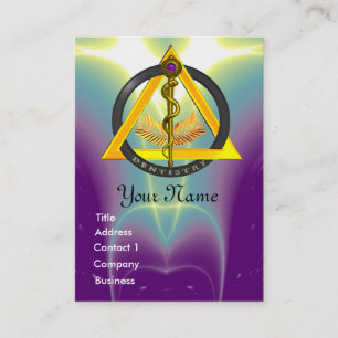 CARTE DE VISITE ROUTE DU MONOGRAMME DENTISTE ASCLEPIUS