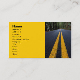 CARTE DE VISITE ROUTES DE PAVEMENT JAUNE DOUBLE LIGNE VOYAGEURS PH