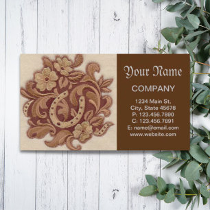 Carte De Visite roux rustique cowgirl western pays floral
